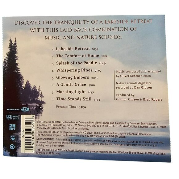 Dan Gibsons Solitudes Lakeside Retreat Calm Serene Audio CD Music 37442cd - Picture 3 of 3